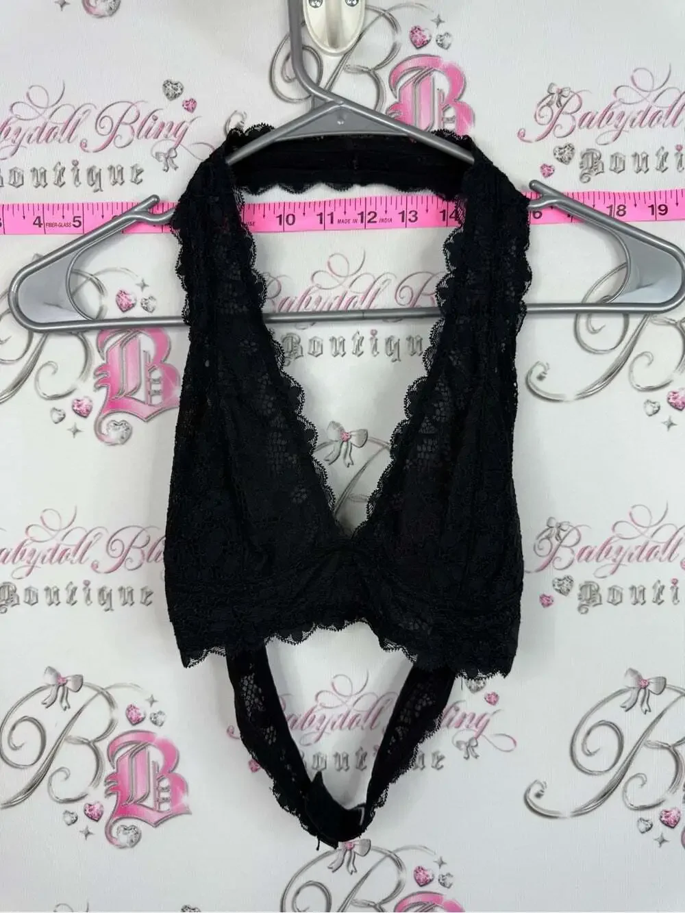 Black Lace Halter Bralette - Women Intimates & Sleepwear